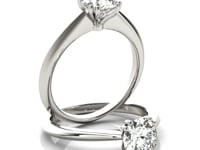 14k White Gold Double Prong Set Solitaire Diamond Engagement Ring (1 cttw)