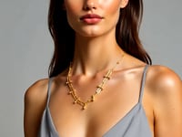 Beaded U-Link Chain Necklace in 14K Yellow Gold