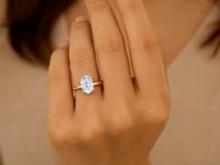3.ct Oval Cut Lab Grown Diamond Solitaire Ring in 14K Yellow Gold | IGI Certified