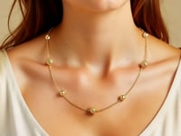 Alternating Bead Chain Necklace in 14K Yellow Gold