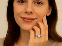 1.50.ct Emerald Cut Lab Grown Diamond Solitair Ring In 14K White Gold | IGI Certified