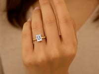 2.ct Emerald Cut Lab Grown Diamond Solitaire Ring in 14K Yellow Gold | IGI Certified
