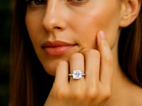 2ct Cushion Lab Grown Diamond Ring | 14K Gold