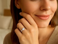 1.ct Princess Cut Lab Grown Diamond Solitaire Ring in 14K White Gold | IGI Certified