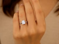 2.ct Radiant Cut Lab Grown Diamond Solitaire Ring in 14K White Gold | IGI Certified