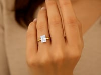2.ct Radiant Cut Lab Grown Diamond Solitaire Ring in 14K Yellow Gold | IGI Certified