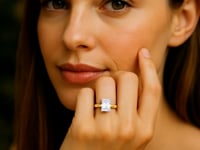 3.ct Radiant Cut Lab Grown Diamond Solitaire Ring in 14K Yellow Gold | IGI Certified