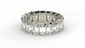 8.00 ct Emerald Cut Lab Grown Diamond Eternity Ring in 14K White Gold