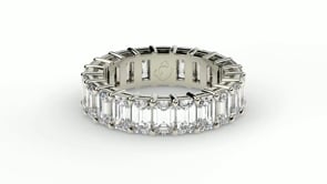 Emerald Cut Lab Grown Diamond Eternity Ring in 14k White Gold (6 cttw FG/VS2)