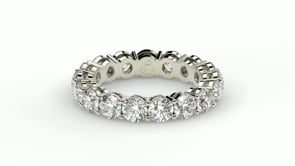 Round Cut Lab Grown Diamond Eternity Ring in 14k White Gold (3 cttw FG/VS2)