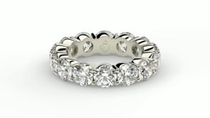 Round Cut Lab Grown Diamond Eternity Ring in 14k White Gold (6 cttw FG/VS2)