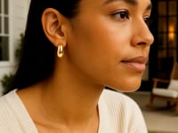 Omega C Hoop Earrings in 14K Yellow Gold