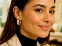 Puffy Hoop Earrings in 14K Yellow Gold
