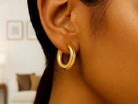 Large Puff Hoop Earrings 21mm