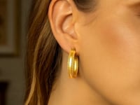 14K Yellow Gold Sparkle Spring Hoop Earrings