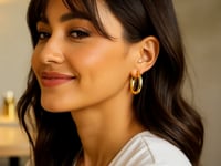 14k Yellow Gold Polished Hoop Earrings (5x30 mm)