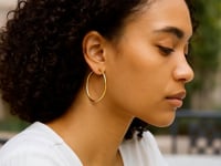 Endless Hoop Style Earrings in 14K Yellow Gold(1.2x35mm)