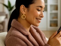 Round Drop Link Earrings in 14K Yellow Gold