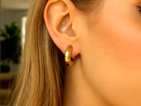 Post Hoop Earrings in 14K Yellow Gold — video