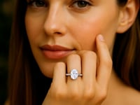 5.ct Oval Cut Lab Grown Diamond Solitaire Ring in 14K White Gold | IGI Certified