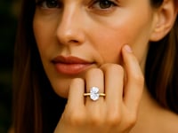 5.ct Oval Cut Lab Grown Diamond Solitaire Ring in 14K Yellow Gold | IGI Certified