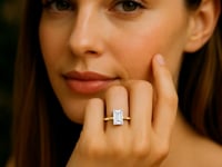 5.ct Emerald Cut Lab Grown Diamond Solitaire Ring in 14K Yellow Gold | IGI Certified