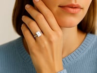 3ct Emerald Lab Grown Diamond Ring | 14K Gold