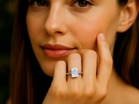 5ct Emerald Lab Grown Diamond Ring | 14K Gold