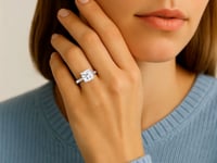 3ct Cushion Lab Grown Diamond Ring | 14K Gold