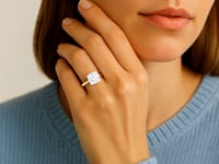 3.ct Cushion Cut Lab Grown Diamond Solitaire Ring in 14K Yellow Gold | IGI Certified