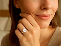 5.ct Cushion Cut Lab Grown Diamond Solitaire Ring in 14K Yellow Gold | IGI Certified