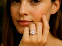 5.ct Princess Cut Lab Grown Diamond Solitaire Ring in 14K Yellow Gold | IGI Certified