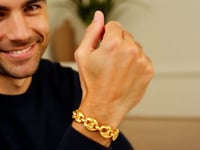 High Polish Lite Puffed Mariner Link Bracelet in 14K Yellow Gold