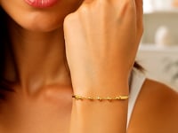 14K Yellow Gold Adjustable Bead Link Bracelet