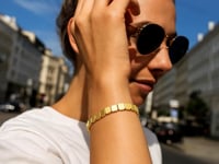 High Polish Square Link Bracelet in 14K Yellow Gold