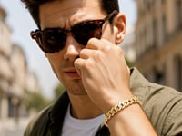 14k Yellow Gold High Polish Modern Lite Edge Bracelet  (8.00 mm)