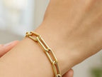 Long Domed Paperclip Bracelet in 14K Yellow Gold (4.80 mm)