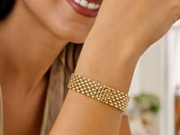 14K Gold Panther Bracelet - Flexible 9mm