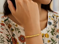 Diamond Cut Bead Bracelet 25934 in 14K Yellow Gold