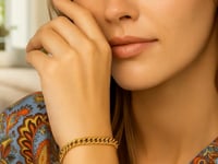 14K Yellow Gold Petite Faceted Cuban Link Chain Bracelet