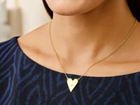 High Polish Elongated Heart Necklace in 14K Yellow Gold