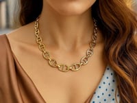 Oval Mariner Link Necklace in 14K Yellow Gold