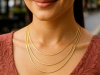 Triple Herringbone Chain Necklace