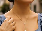 14k Yellow Gold Tesoro Pearl Lariat Necklace