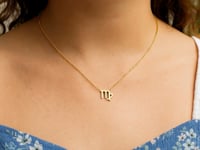 14K Yellow Gold Virgo Necklace