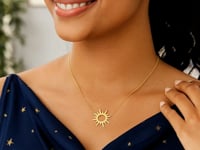 Sunburst Necklace in 14K Yellow Gold