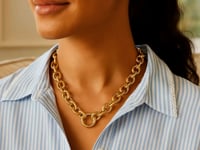 Round Link Chain Necklace in 14K Yellow Gold