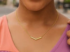 Chevron Necklace in 14K Yellow Gold