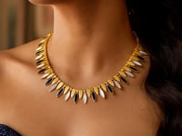 14K Yellow Gold La Grand Dame Collar Necklace 