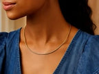 Omega Style Round Chain Necklace in 14k Gold